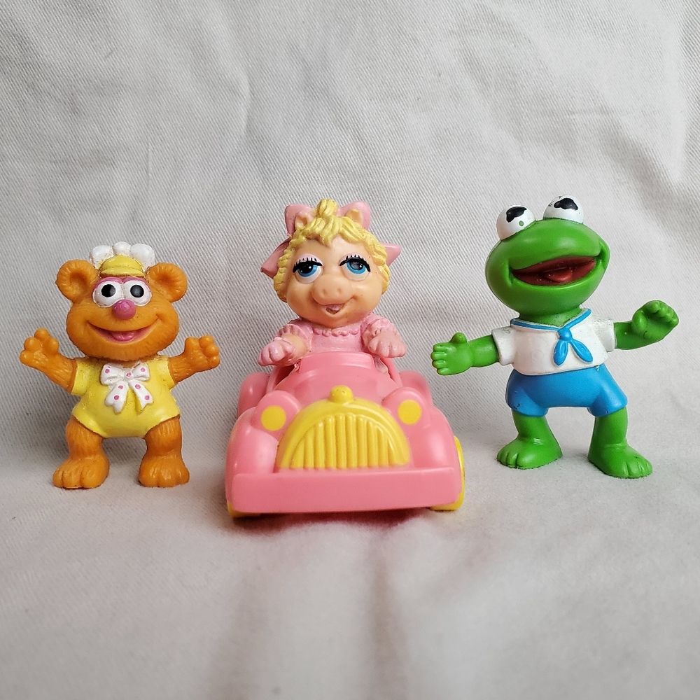 1986 Muppet Babies McDonald's Happy Meal Toys Vintage Kermit,Miss Piggy,& Fozzie